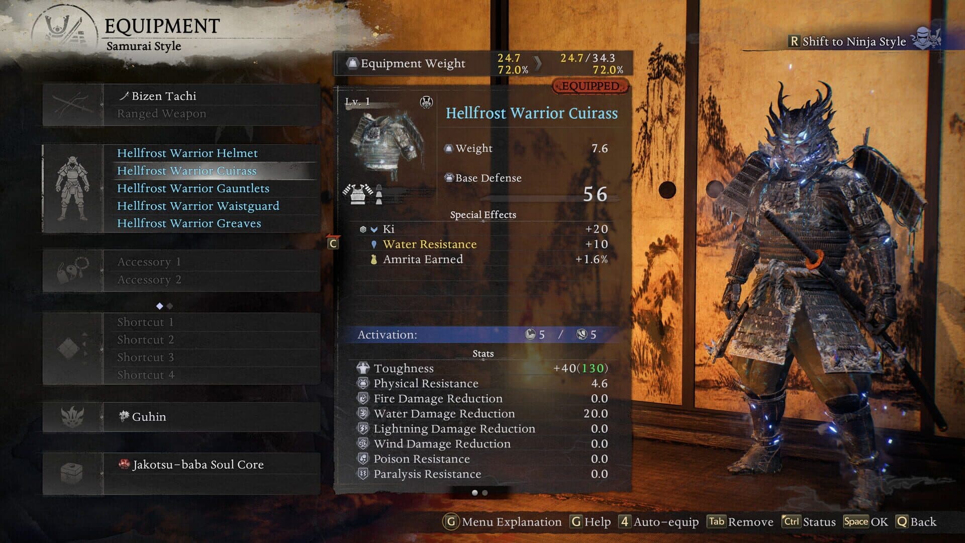 Nioh 3: Hellfrost Equipment Set